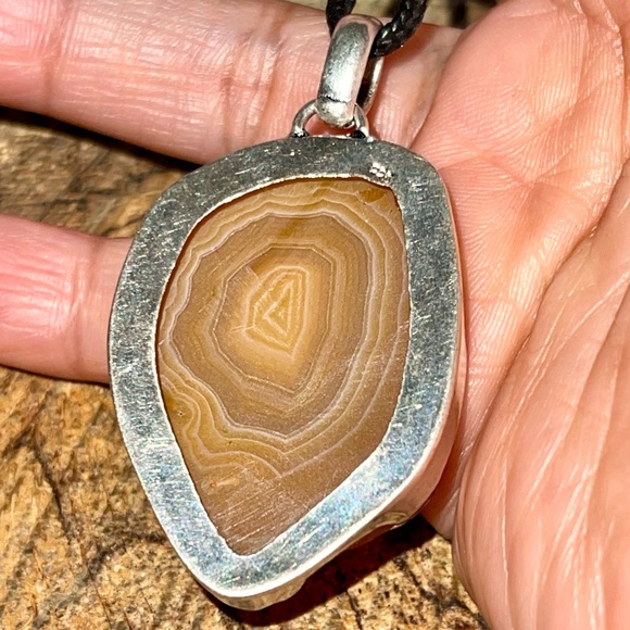 Rustic Brown Solar Agate Pendant 2 1/4” - Picture 6 of 15
